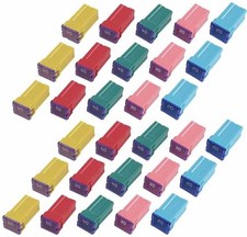 30 pc Automotive Tall/Standard Profile Box Shaped Fuse Kit for Ford, yellow