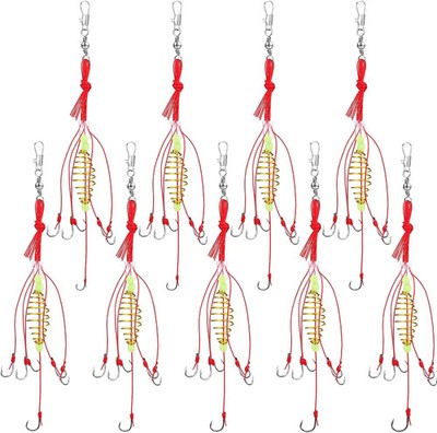 Teenyyou 9 Pack Carp Fishing Baits Hooks with Fishing Spring Carp Feeder Lure Tr