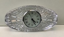 Waterford Crystal Large oval desk clock 8”L x 4”H x 2”W - Works