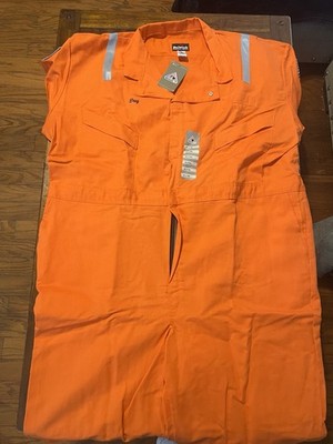 NWT Bulwark Excel FR Cotton Blaze Orange Coveralls Reflective Size 60 CLD60R2