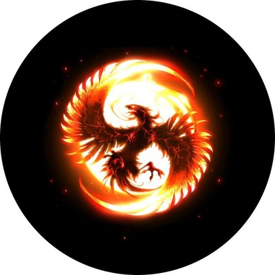 Phoenix and Fire ring Tire Cover