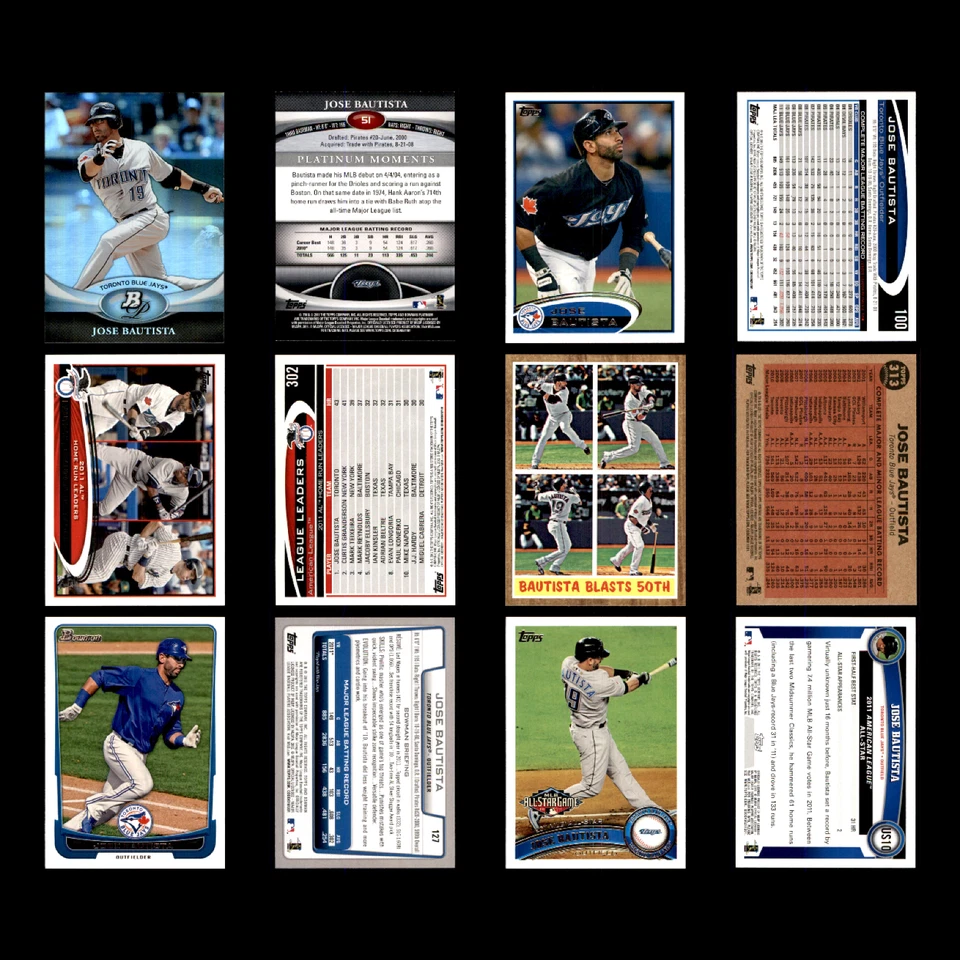 Lote 51 tarjetas de béisbol José Bautista 2011 Bowman platino Toronto Blue Jays conjunto Foto 3 de 4
