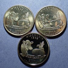 2004-P/D/S Wisconsin Washington Clad Quarter 