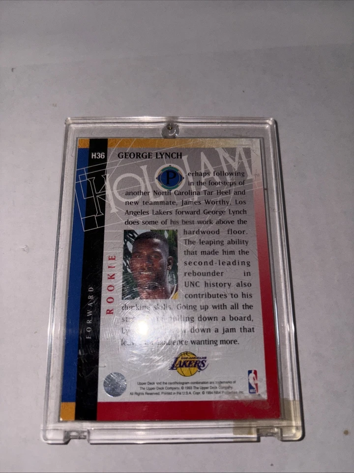 Juego de caja Upper Deck 1993-94 Holojam FIRMADO George Lynch #H36 (RC) (con papeles) Foto 3 de 4