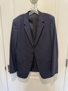 NWOT Theory Men’s Navy Wool Suit Jacket Blazer Large Button Tailored Sport Coat