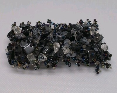 Beautiful Handmade Lattice Bracelet Made of Colorful Glass Beads and Stones