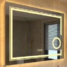 Luvodi LED Rectangular Bathroom Mirror, Anti Fog, 3X Magnifying, XMR-C28-266-US
