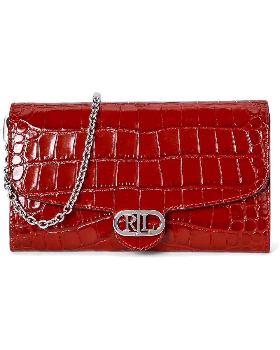 Lady in Red 【Lauren】:1991〜Discontinued Lauren Ralph Lauren L103449 Womens Red Croc-Embossed Medium Adair