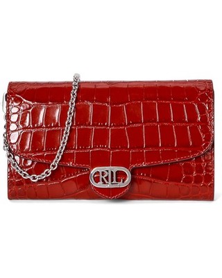 Lady in Red 【Lauren】:1991〜Discontinued Lauren Ralph Lauren L103449 Womens Red Croc-Embossed Medium Adair