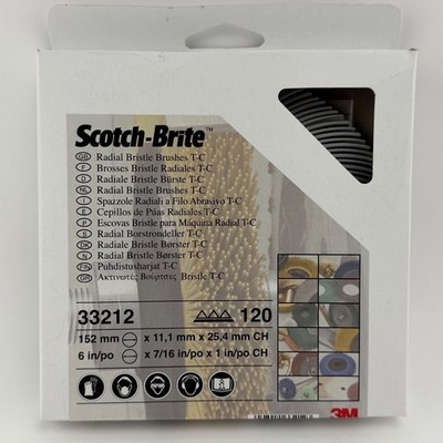 3M Scotch-Brite Radial Bristle Brush T-C P120 6'' x 7/16'' x 1'' 33212 NEW OEM