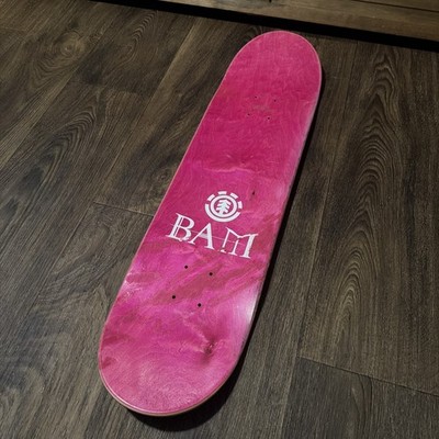 Bam Margera Signed Skateboard Element HIM Heartagram Pink Foil CKY