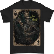 Camiseta King of Hearts Skull Playing Cards para hombre 100 % algodón