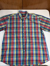 Alan Flusser Checked Casual Button-Down Shirt Men's XL Multicolor