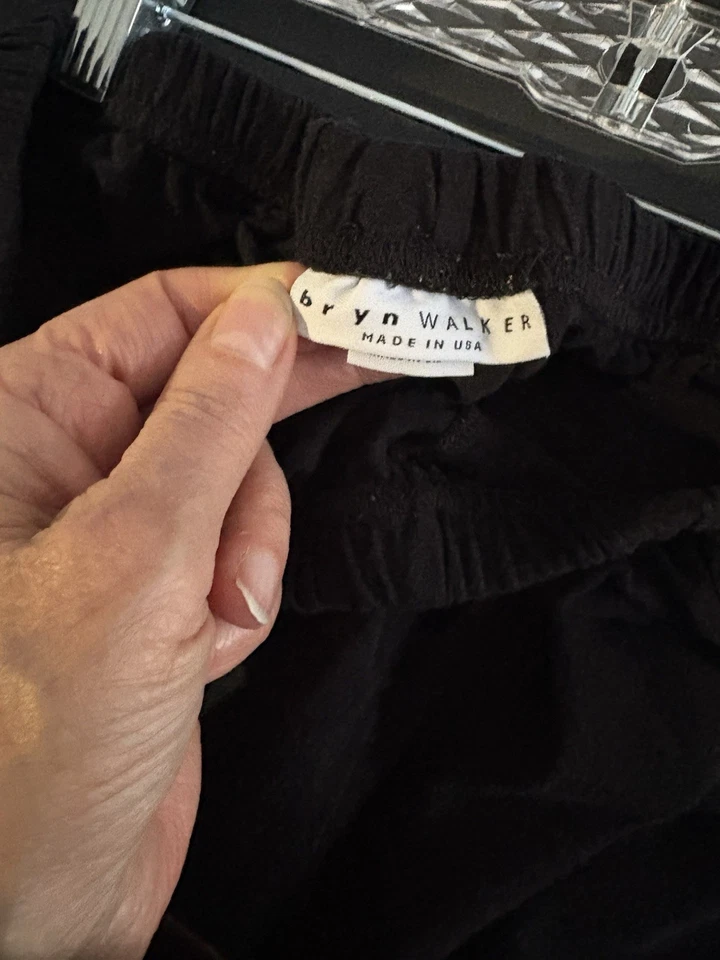 Pantalones Bryn Walker para mujer XS negros pierna ancha linterna bolsillos elásticos tobillo EE. UU. Foto 2 de 4