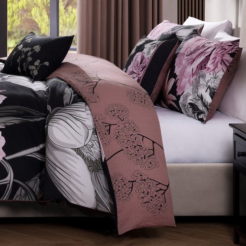 Luna Flora 5-teiliges Wende-Bettwäscheset 100 % Baumwolle 200 Fadenzahl - Bild 6 von 11