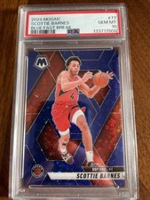 2024-25 Panini Mosaic Scottie Barnes #77 Fast Break Blue Mosaic  /85 PSA 10
