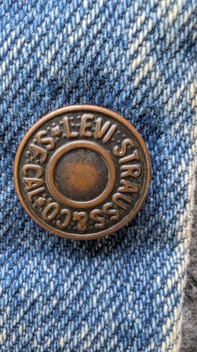 Vintage Levis Denim Trucker Jacket 36 Type 3 Blanket Lined Custom Patches Grunge - Picture 6 of 23