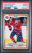 Graded 2024 UD Lane Hutson #OPC50 O-Pee-Chee Glossy Rookie RC Hockey Card PSA 10