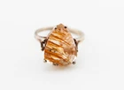 VINTAGE GOLD RUTILATED QUARTZ STERLING RING