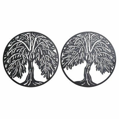 Wanddekoration DKD Home Decor Baum Metall [2 pcs] [40 x 1 x 40 cm]