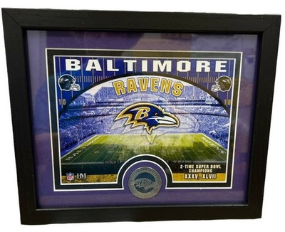 Baltimore Ravens Photo Frame w/Print & Minted Coin 11''x 9'' Highland Mint NFL New
