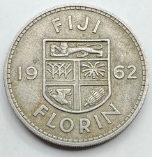 1962 Fiji 1 Florin Coin - Only 200,000 Minted - One Florin - Free Shipping