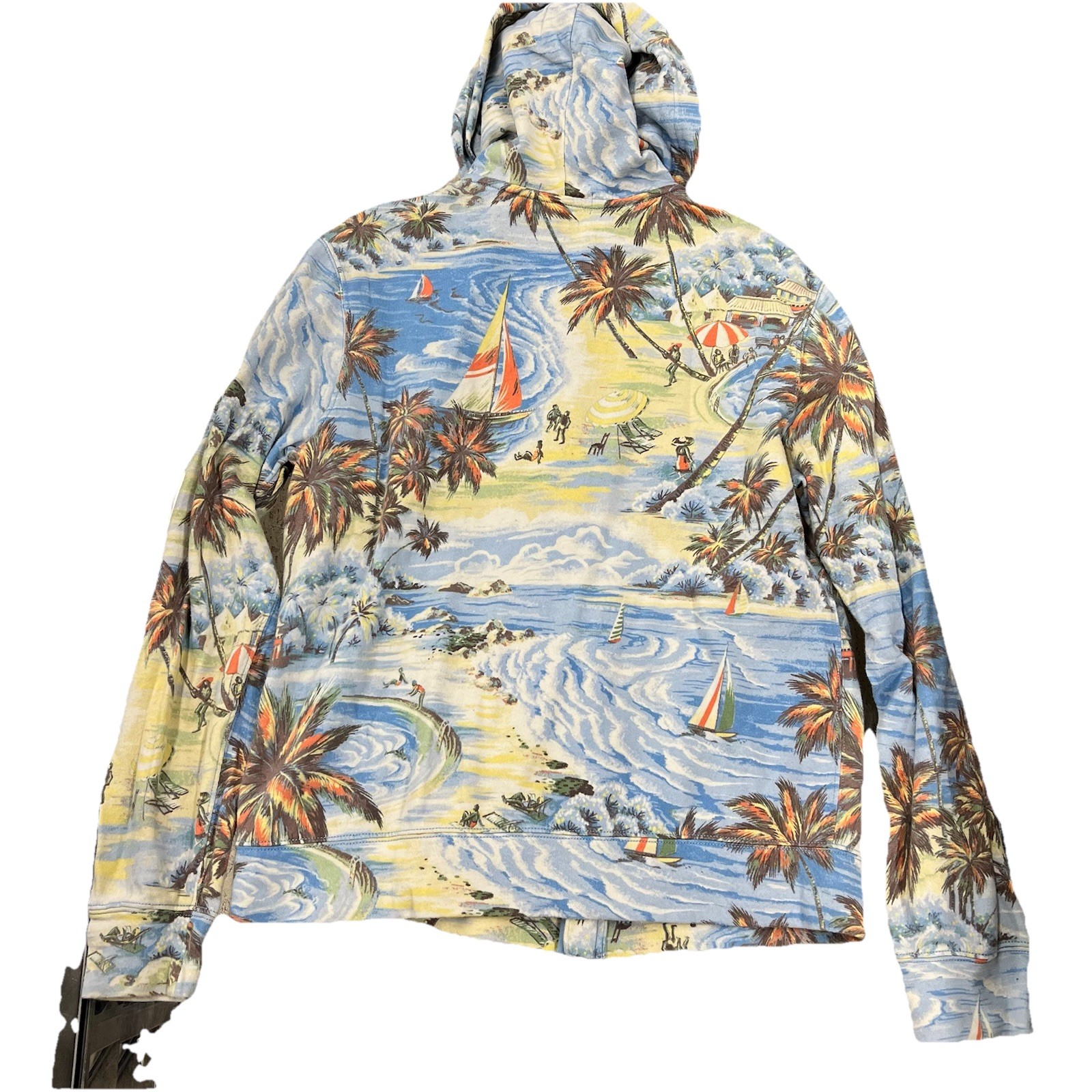 Polo Ralph Lauren Boys Hoodie Full Zip Cotton Palm Tree Tropical Sailboat XL thumbnail 3