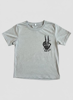 Kids Gray Graphic Tee Skeleton Hand On My Mom s Last Nerve Size 110