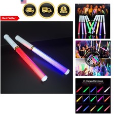 LED Glow Sticks 2 Pack Reusable Light Up Toys 15 Colors LED Party Supplies