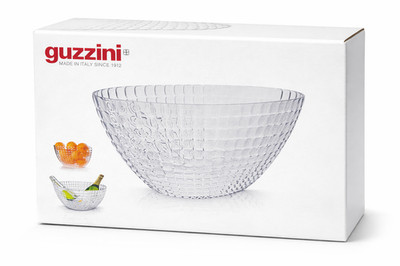 Guzzini Clear Acrylic Textured Serving Bowl Oval   Made in Italy