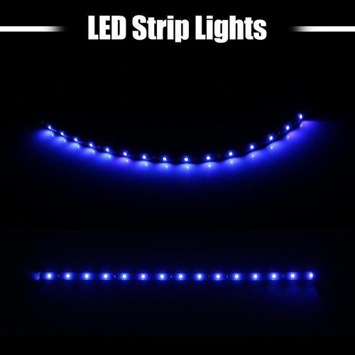 10 Piezas Interior LED Tira Luz para Coches Motocicletas Azul Luz - Imagen 3 de 7