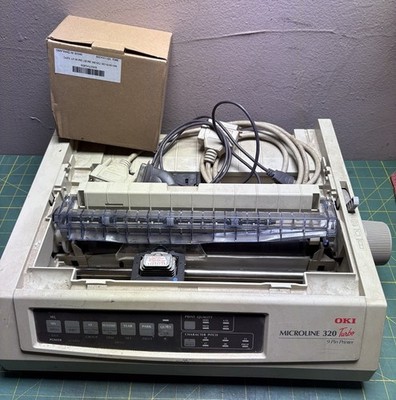 OKIDATA OKI MICROLINE 320 TURBO 9-Pin Dot Matrix Printer Works Needs Power Plug