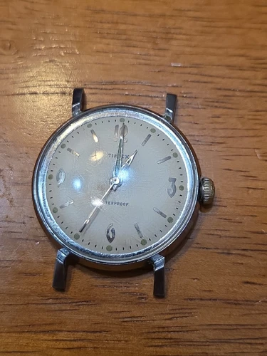 C363 mens 1950s Vintage Timex Marlin Waterproof Manual Wind Up Starts And Stops