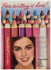 1979 Maybelline Color Styler Pencils Vintage Poster Print Ad