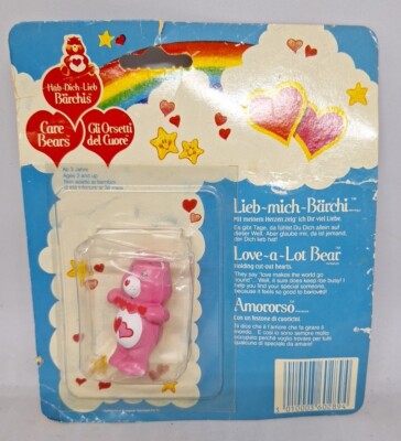 1983-1984 kenner care bears love-a-lot bear figure in the package New Old Stock