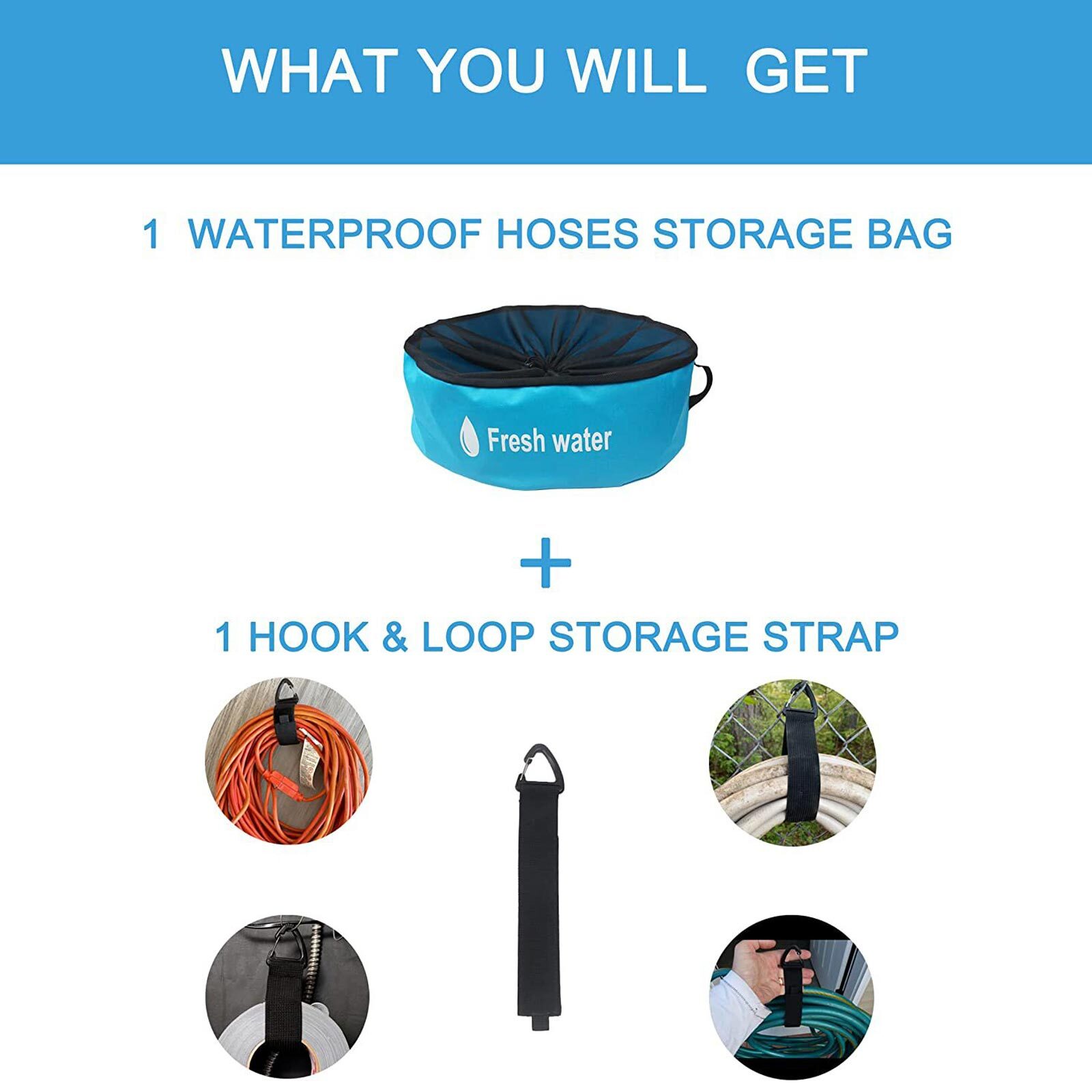 3X Caravan Hose Bags Hose Bag Water Hose Gas Hose Storage Bags