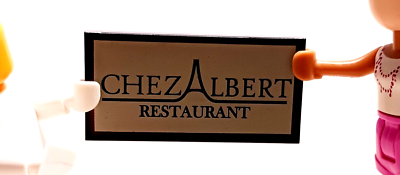 New LEGO Food Sign Restaurant CHEZ ALBERT Cuisine French Spanish