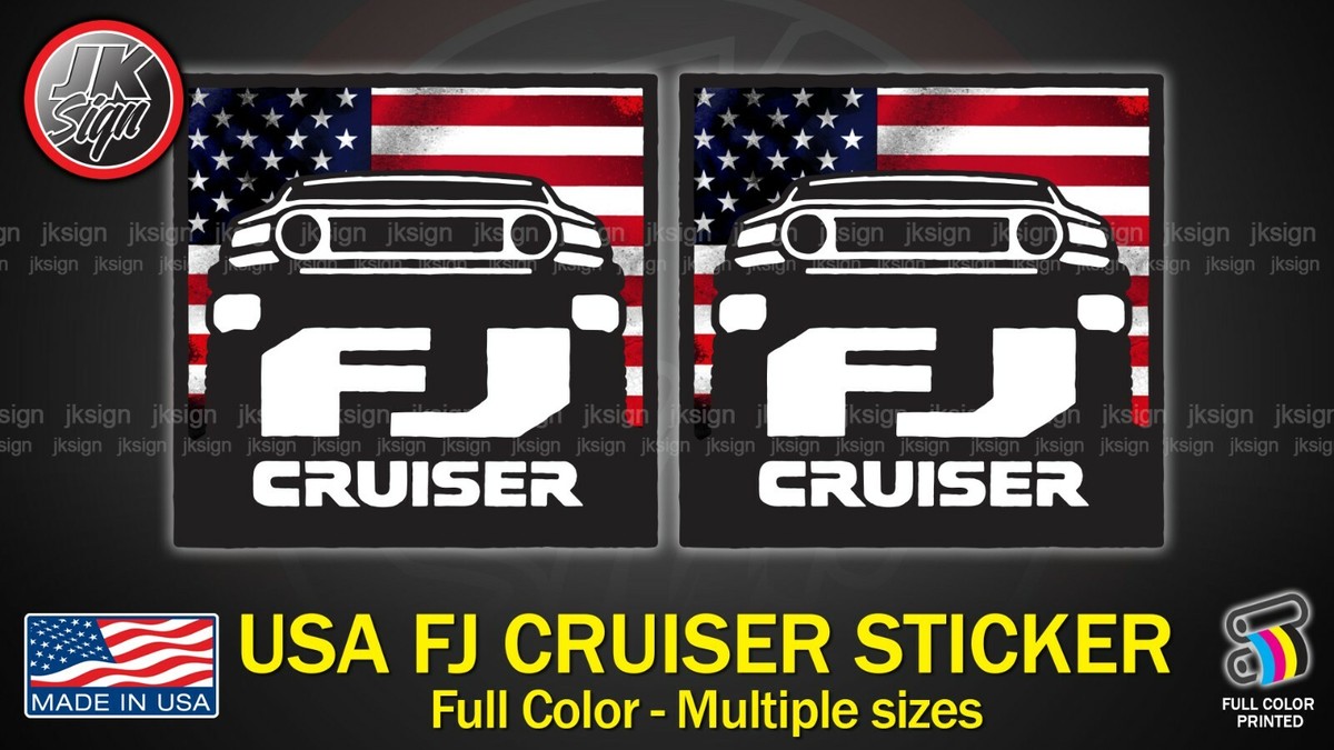 Off-Road America USA FLAG Sticker Decal Fits on TOYOTA FJ Cruiser