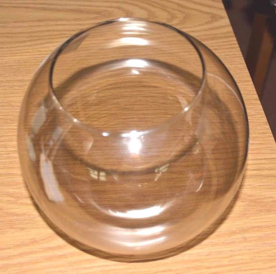 6" x 3" Fitter CLEAR SMOKE GLASS BALL GLoBe GlaSsWaRe NECKLESS NEW 9112-065 - Image 4 of 4