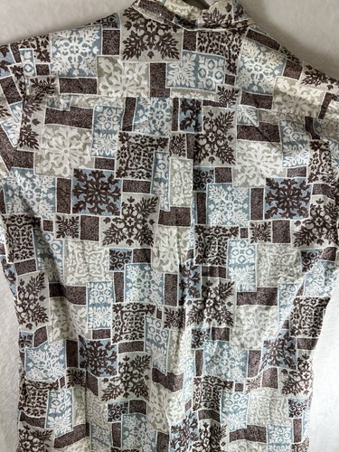Vintage Two Paddles Mens Hawaiian Shirt Extra Large Green Made In Hawaii Button - Picture 4 of 10