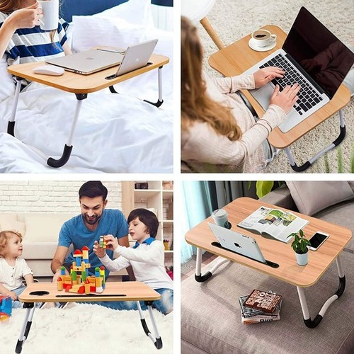 Foldable Bed Tray Lap Desk with Phone Slots Notebook Table Dorm Small Desk - Picture 6 of 6