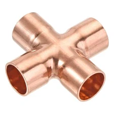 15mm x 1mm, 4 Ways Copper End Feed Equal Cross Pipe Fitting