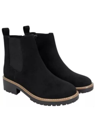 Kensie Kayla B Ladies' Chelsea Faux Suede Boot, Black Size New