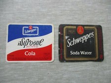 Schweppes:  2 x vintage  bottle labels, Israel, 80's.