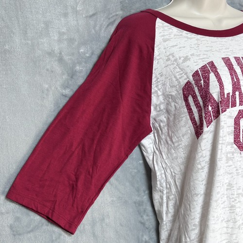 Blue 84 OU Oklahoma Sooners Women's 3/4 Sleeve Shirt M Red White USA NWT Flawed - Picture 3 of 13
