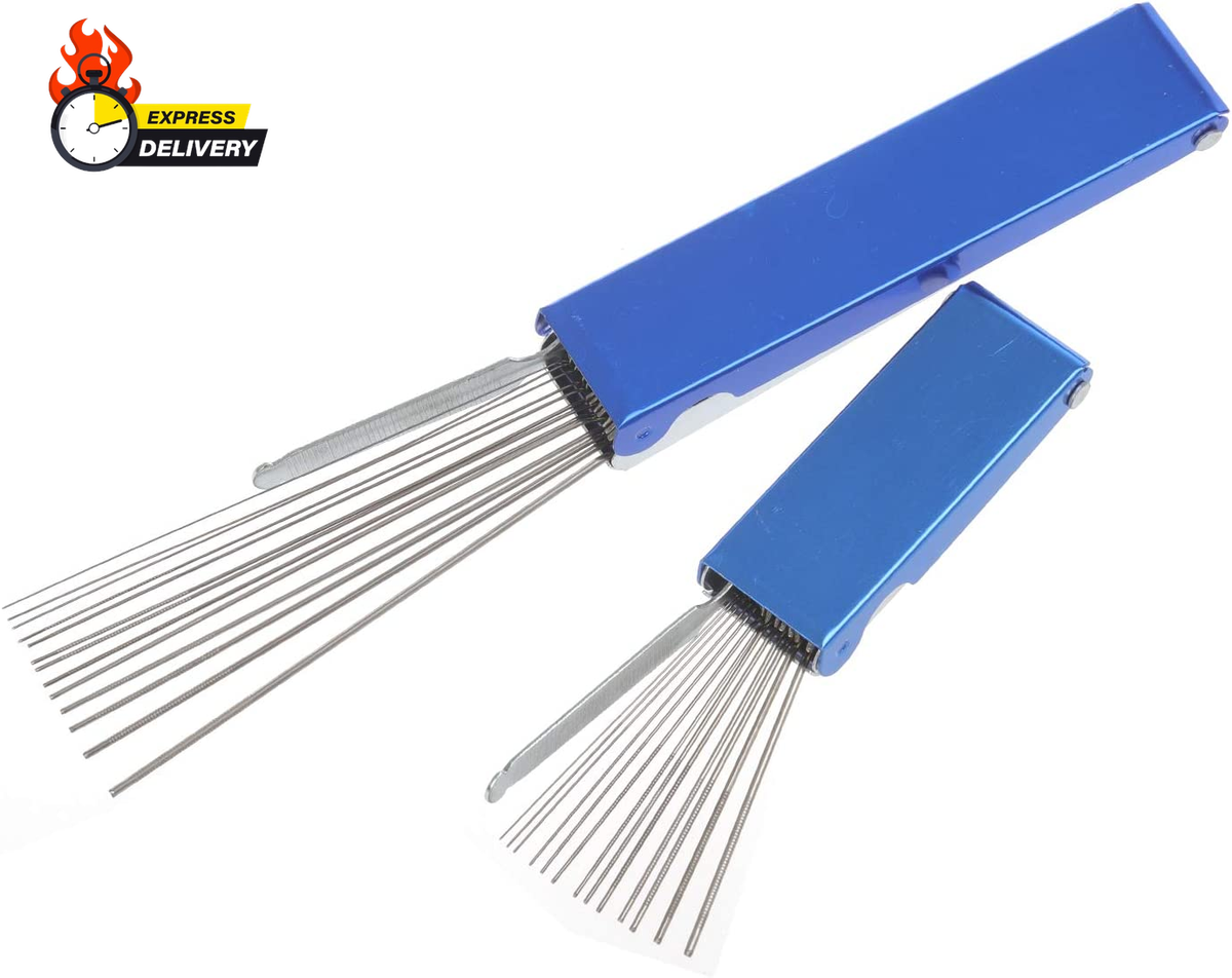 Jwodo 4-Pack Torch Tip Cleaner Set – 3" & 5" Stainless Steel Files For Welding Nozzles, Carburetor Jets & Orifices