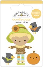 Doodlebug Stickers Doodle-pop 3D Hay There Scarecrow Pumpkin Crows Sunflower Hat
