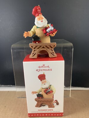 Hallmark Christmas Holiday Ornament Santa Toy Maker Tinker Train Locomotive EUC