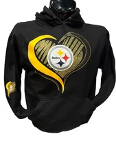 Pittsburgh Steelers Unisex Heart Hoodie Casual  Sweatshirts Jogging Hooded Coat