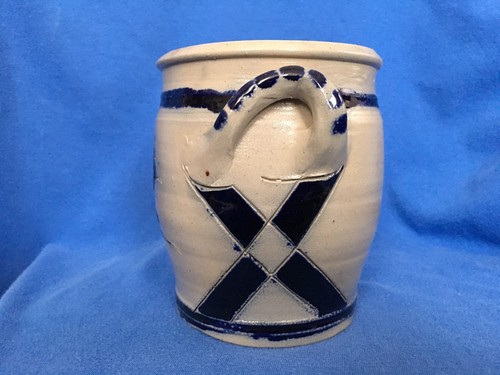 Colonial Williamsburg SALT GLAZED Cobalt Blue Pottery Hand Turned Artisan Jar - Picture 6 of 9